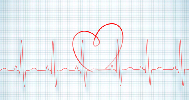 Illustration of heart beat waves 