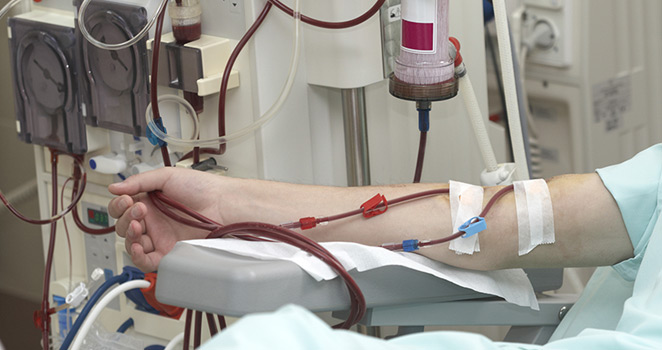 Patient undergoing dialysis
