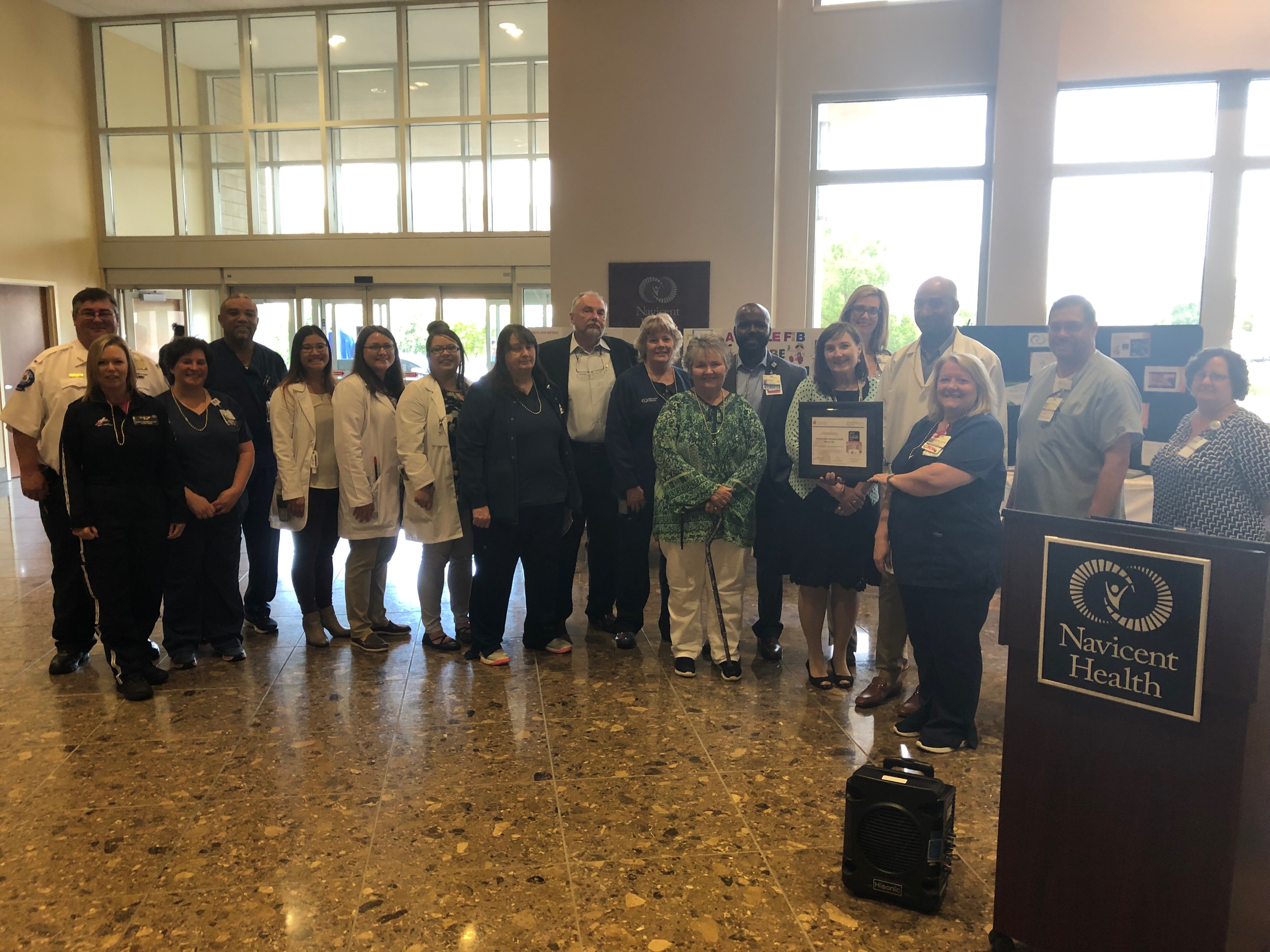 The Medical Center staff receiving the award