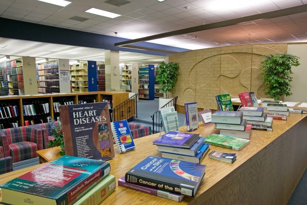 Inside the library at The Medical Center