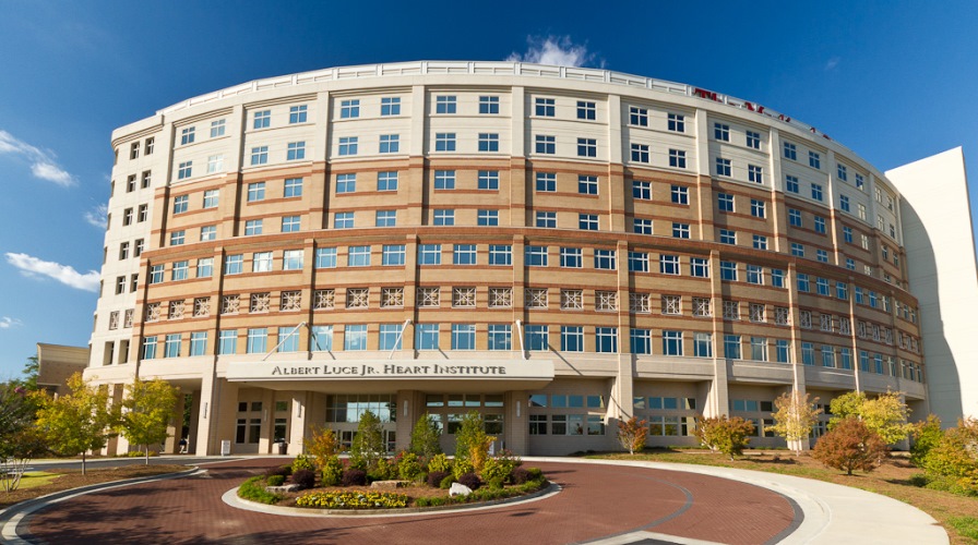 Outside front view of the Albert Juce Jr Heart Institute