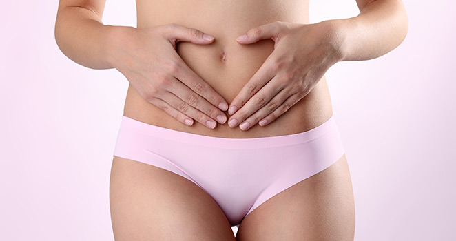 Womans abdominal area