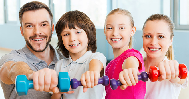 Family working out