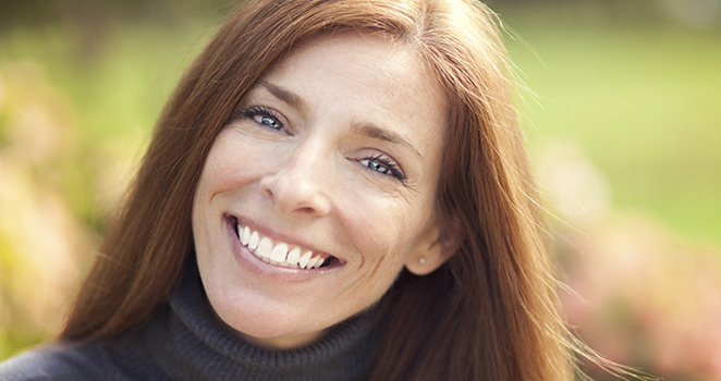 Middle aged woman smiling